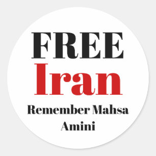 Sticker Rond RAPPEL IRAN LIBRE Mahsa Amini
