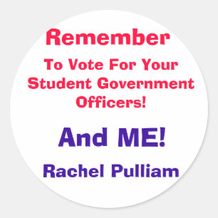 Sticker Rond Rappelez-Vous, Voter Pour Votre Gouvernement Étudi
