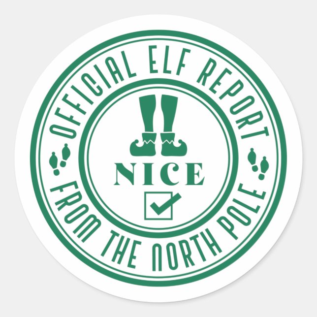 Sticker Rond Rapport officiel d'elfe du pôle nord (Devant)