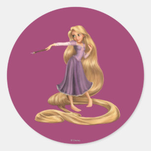 Sticker Rond Rapunzel avec pinceau 2