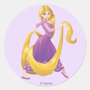 Sticker Rond Rapunzel  Grosse fête des cheveux