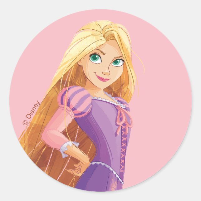 Sticker Rond Rapunzel intrépide (Devant)