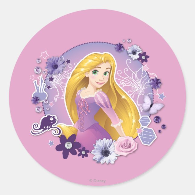 Sticker Rond Rapunzel - J'allume mon propre chemin (Devant)