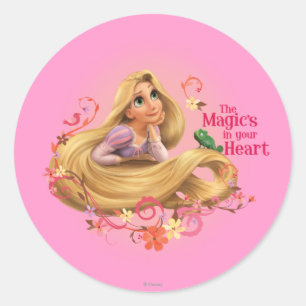 Sticker Rond Rapunzel - La magie est dans votre coeur