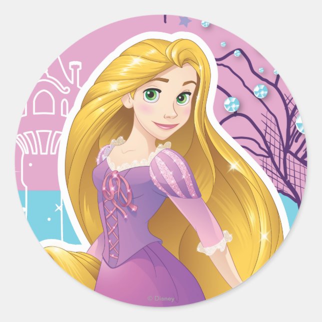 Sticker Rond Rapunzel - Princesse Artistique (Devant)