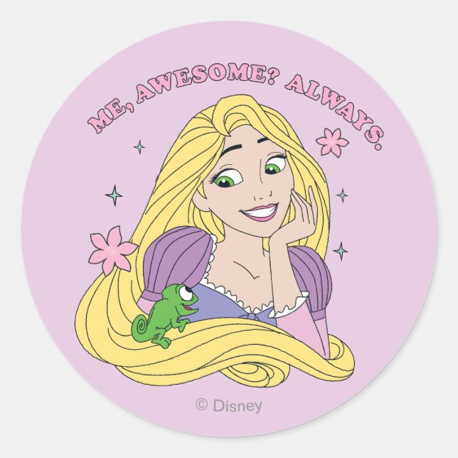 Sticker Rond Rapunzel Toujours génial (Devant)