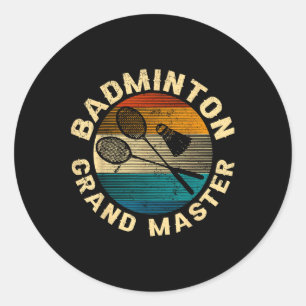Sticker Rond Raquette de badminton croisée rétro Badminton Gran