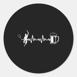 Sticker Rond Raquette de joueur de badminton - Badminton Ekg ba