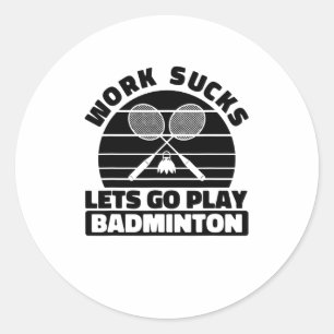 Sticker Rond Raquette du joueur de badminton - Raquette du trib