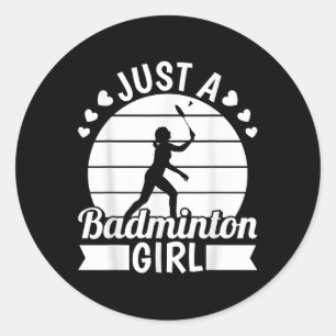Sticker Rond Raquette Volant de badminton - Juste Un Badminto