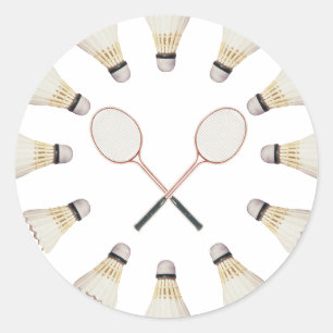 Sticker Rond Raquettes de badminton