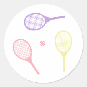Sticker Rond Raquettes de tennis Pastel