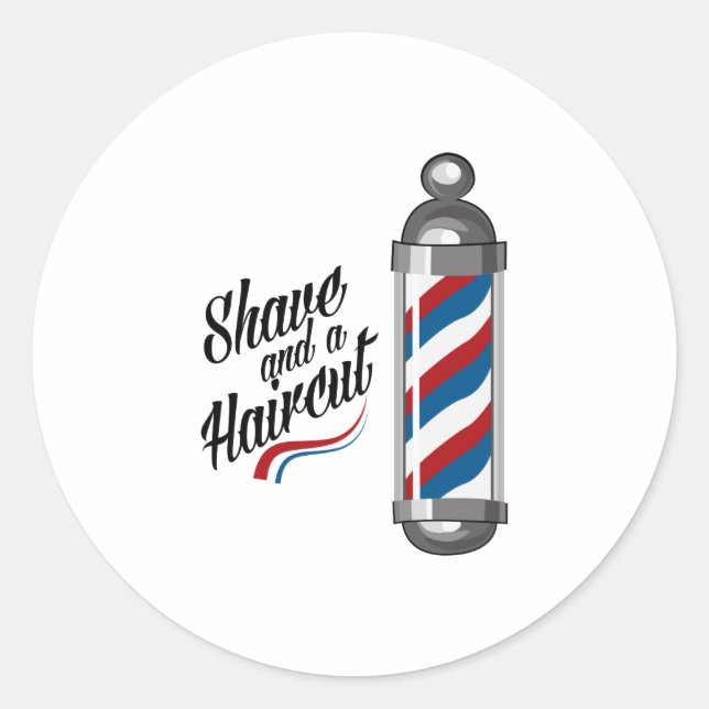 Sticker Rond Rasage et coupe-cheveux (Devant)