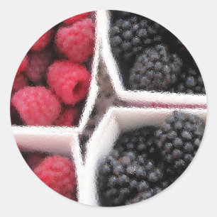 Sticker Rond Rasberries et Blackberry
