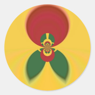 Sticker Rond Rasta Colours Art Abstrait Imprimer