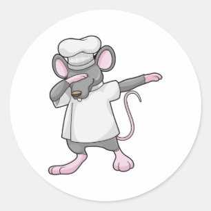 Sticker Rond Rat as Cook à Hip hop Dance Dab
