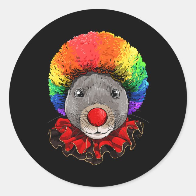 Sticker Rond Rat Clown Souris Rat Rodent Circus 78 (Devant)
