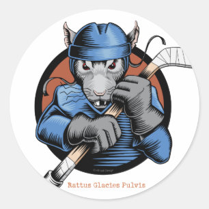 Sticker Rond Rat de hockey