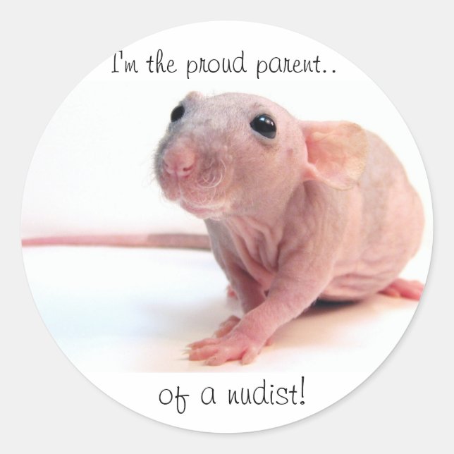 Sticker Rond Rat de nudiste (Devant)