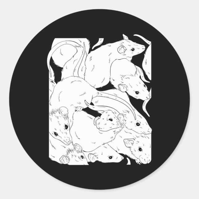 Sticker Rond Rat déplaisant Rat King I Wicca Sorcière Pastel Go (Devant)