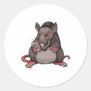 Sticker Rond Rat en colère foncé