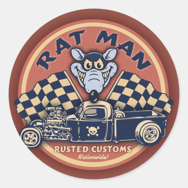 Sticker Rond Rat Man II (Devant)