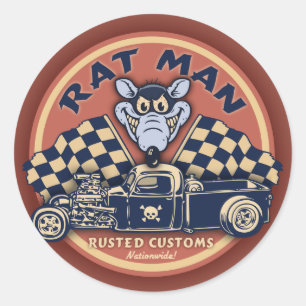Sticker Rond Rat Man II