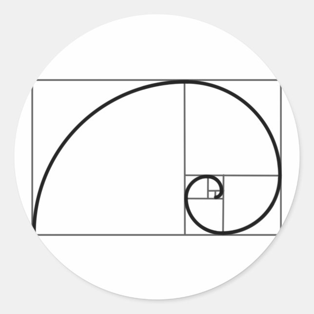 Sticker Rond Ratio Fibonacci (Devant)