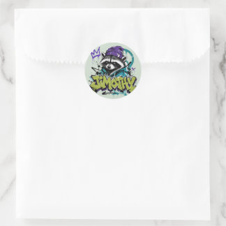 Sticker Rond Raton laveur graffiti art de rue urbain style punk