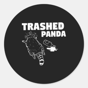 Sticker Rond Raton Laveur Ivre Raton Laveur Drôle Amateur D'ani