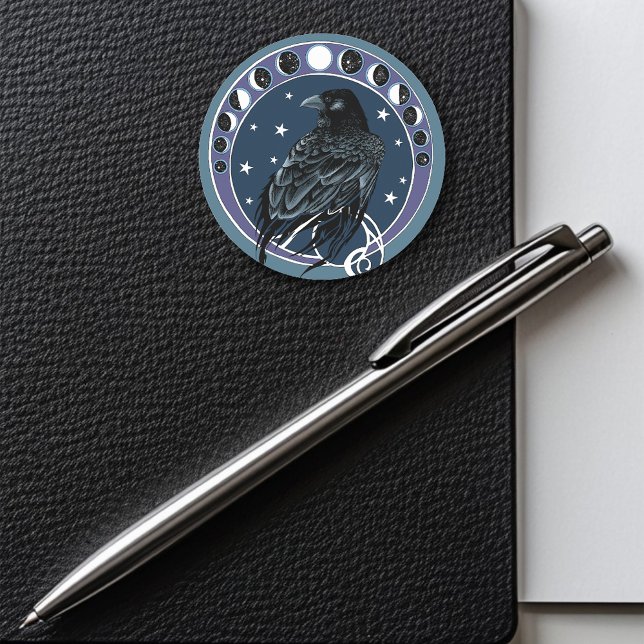 Sticker Rond Raven Moon (Créateur téléchargé)