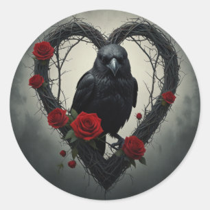 Sticker Rond Raven Valentine