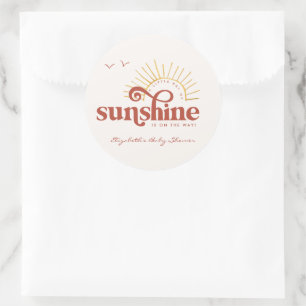 Sticker Rond Ray of Sunshine   Baby shower Boho