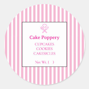 Sticker Rond Rayé Élégant