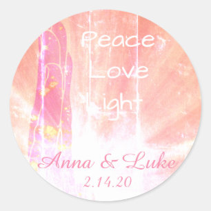 Sticker Rond *~* Rayons à main clignotants roses pour la guéris