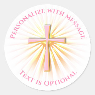 Sticker Rond Rayons de lumière de la Croix Religieuse