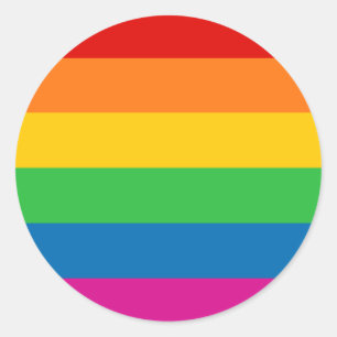 Sticker Rond Rayures arc-en-ciel