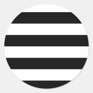 Sticker Rond Rayures blanches et noires modernes