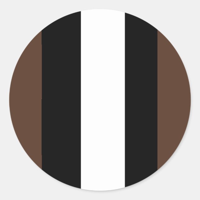 Sticker Rond rayures Brown, noir et blanc (Devant)