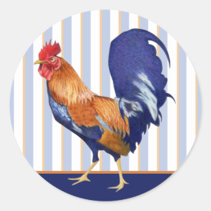 Sticker rond rayures de coq