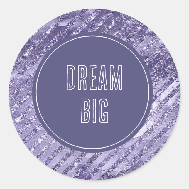 Sticker Rond Rayures de Parties scintillant violet de glam de f (Devant)