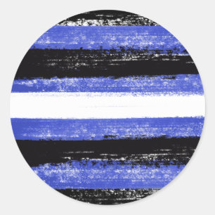 Sticker Rond Rayures de peinture de la fierté en cuir