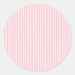 Sticker Rond Rayures Élégantes Blanc - Rose