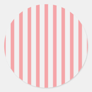 Sticker Rond Rayures rose et blanc