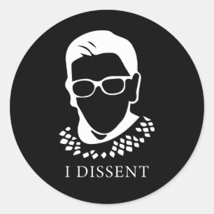 Sticker Rond RBG - Hommage Vintage au pouvoir féministe