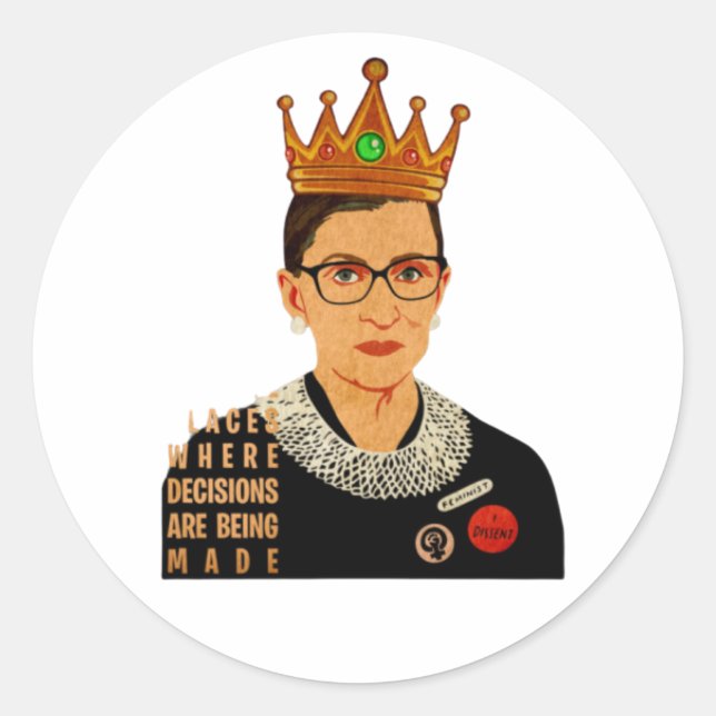 Sticker Rond RBG I, dissidence Ruth Bader Ginsburg (Devant)