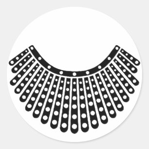 Sticker Rond RBG Ruth Bader Ginsburg Collier dissident