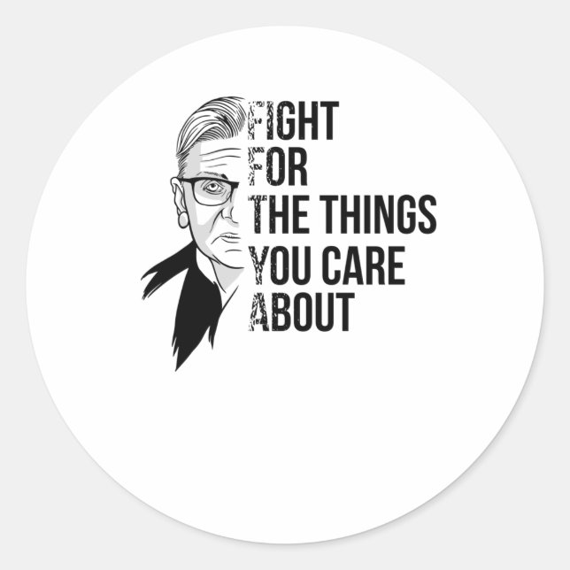 Sticker Rond RBG Ruth Bader Ginsburg - Féminisme (Devant)