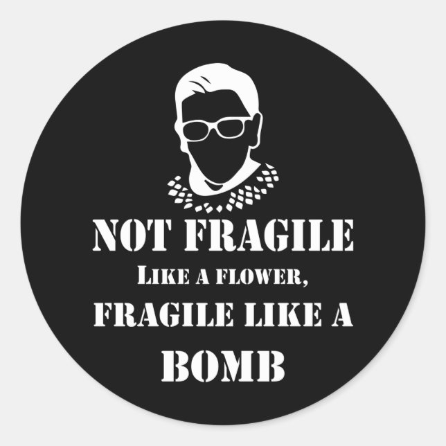 Sticker Rond RBG : un symbole de la dissidence et de la force (Devant)