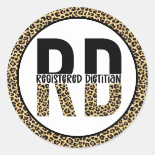 Sticker Rond RD Enregistré Diététiste Cheetah Imprimer Cadeaux